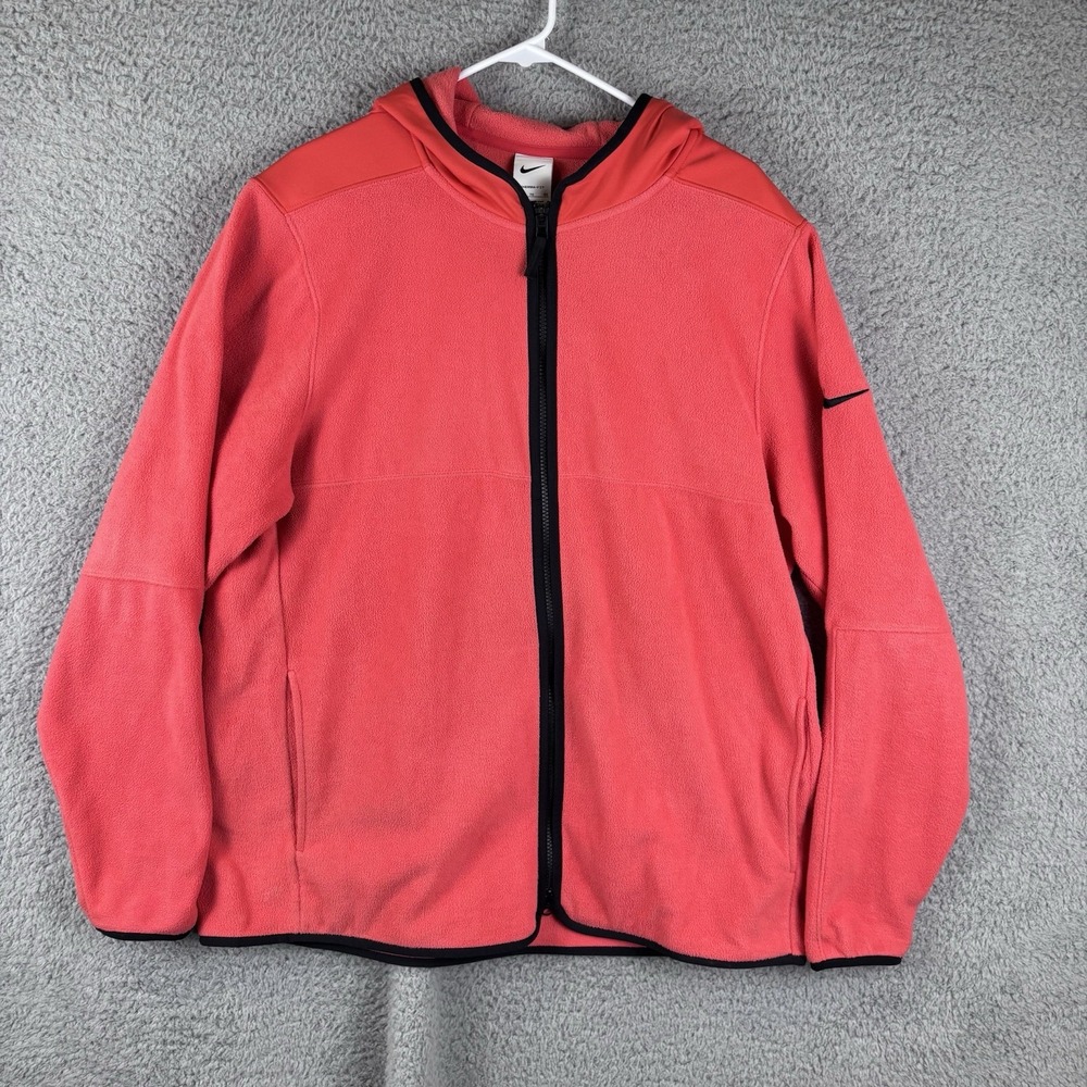 Nike Therma Fit Victory Golf Fleece Jacket Mens XL Red Hoodie Zip DC6475-631